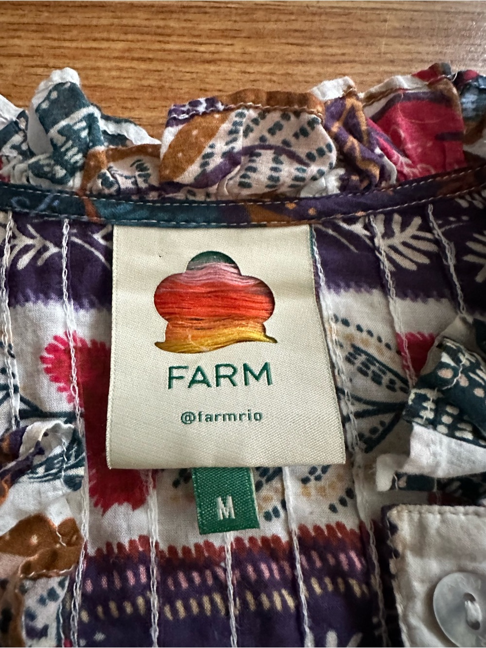 FARM Rio Button Up Blouse M - Picture 4 of 13